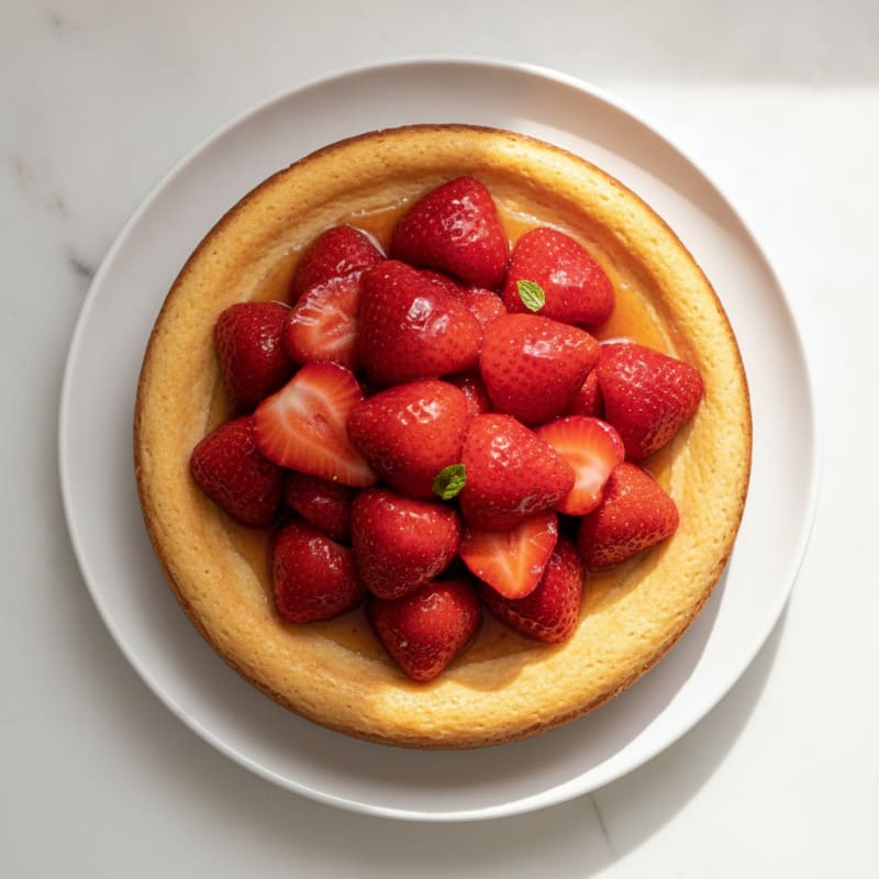 Cottage Cheese Protein Cheesecake with Fresh Strawberries