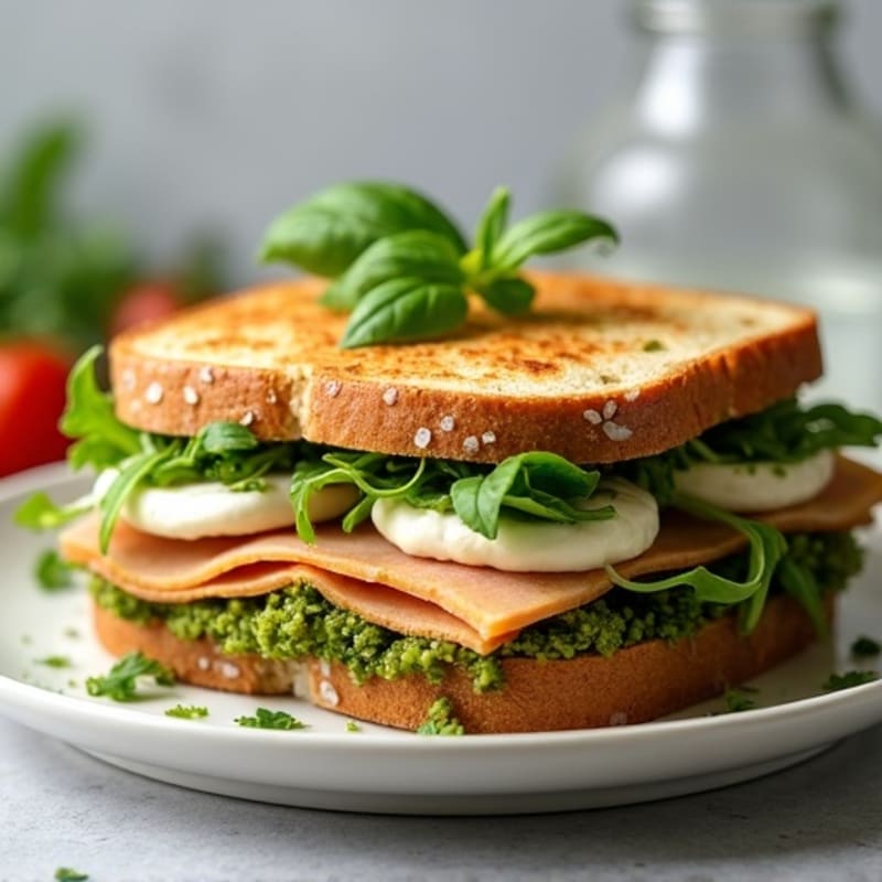 Herb-Pesto Turkey Panini with Fresh Mozzarella