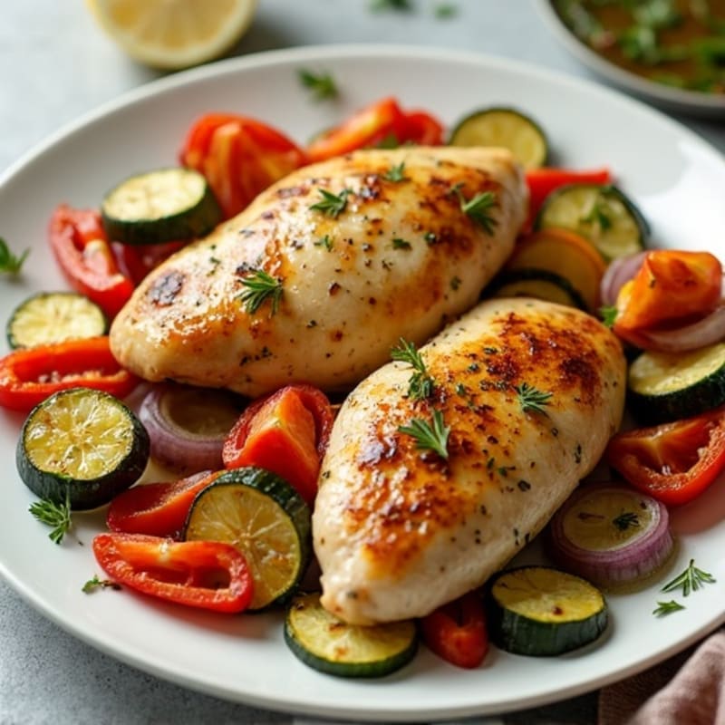 Sheet Pan Lemon Herb Chicken with Crispy Roasted Vegetables