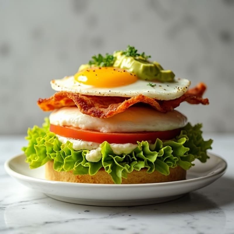 Crispy Turkey Bacon Lettuce Stack with Avocado Mayo