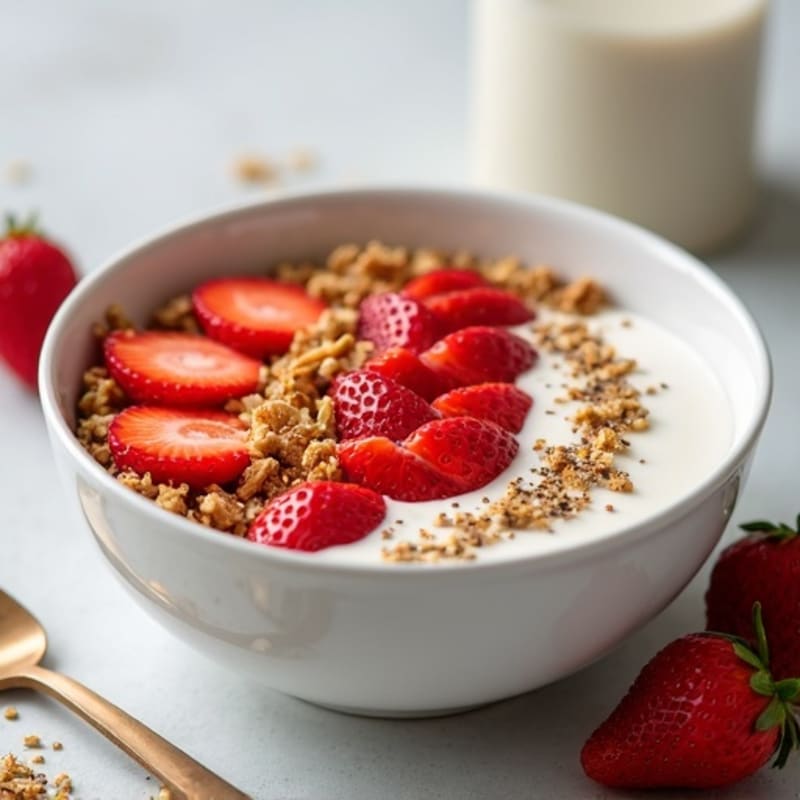 Strawberry Creamy Yogurt Crunch Bowl