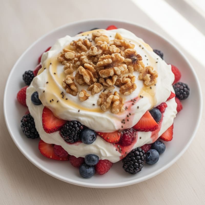 Creamy Greek Yogurt Protein Parfait with Mixed Berries
