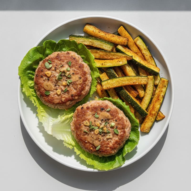 Lean Turkey Burgers with Zucchini Fries