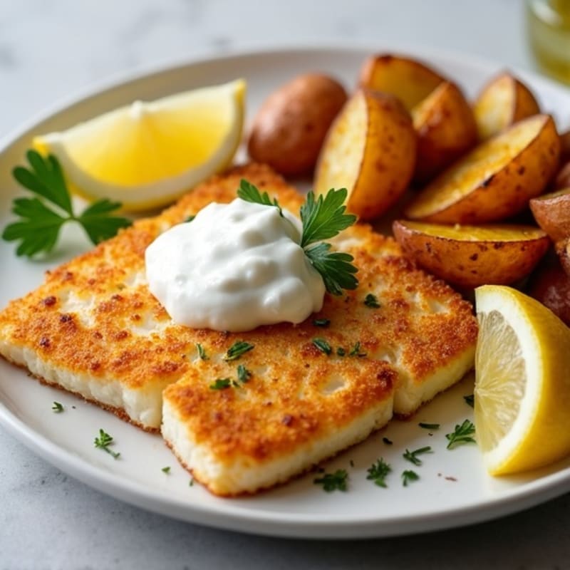 Crispy Baked Cod with Roasted Potato Wedges