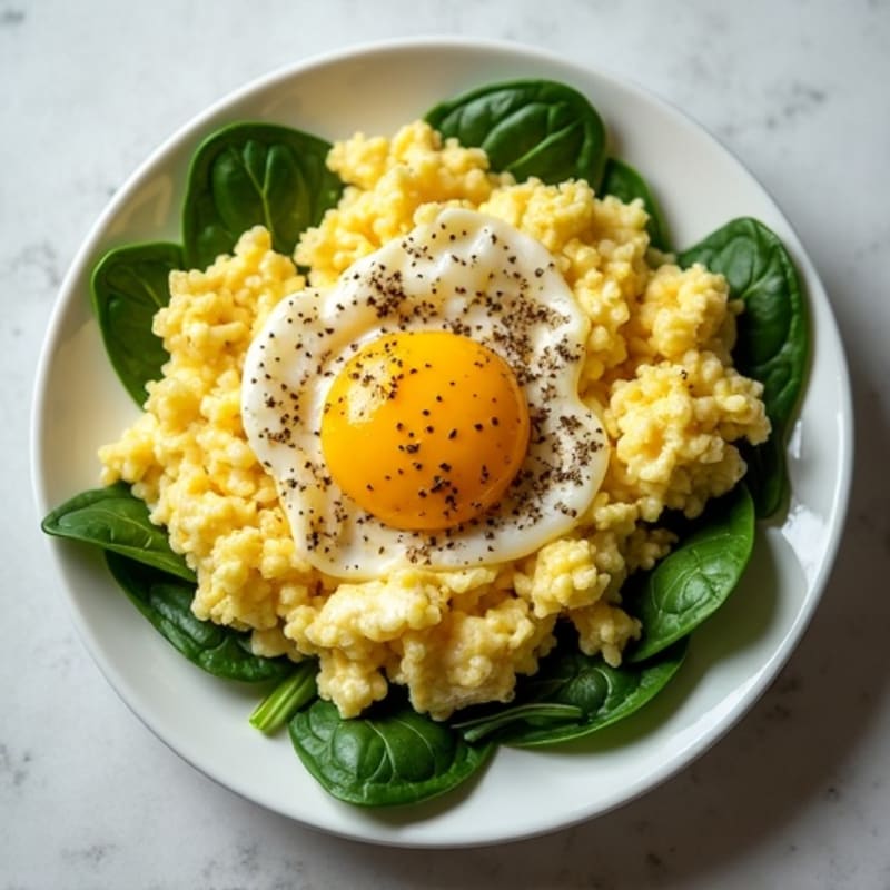 Egg White and Turkey Breast Scramble with Spinach