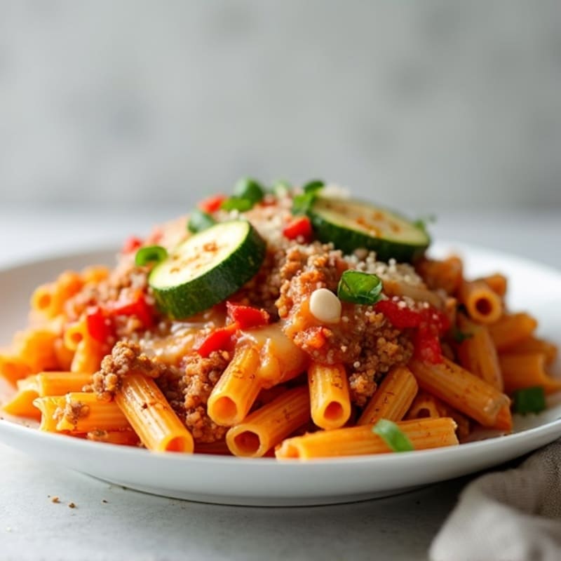 Lean Ground Beef and Veggie Baked Ziti