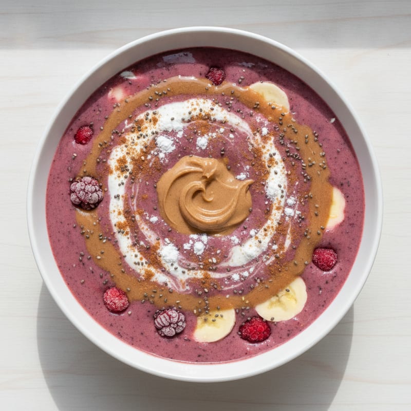 Berry Protein Smoothie with Almond Butter