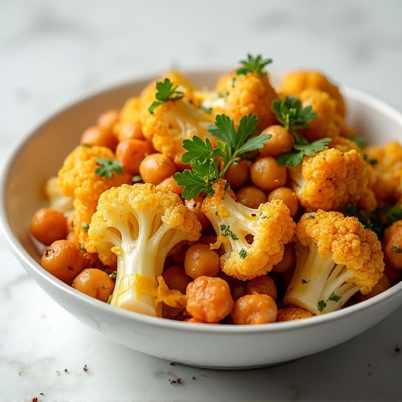 Crispy Roasted Cauliflower with Lemon-Garlic Dressing