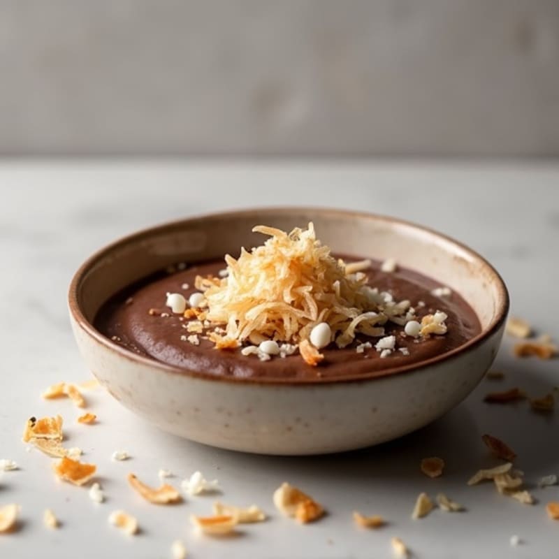 Silky Chocolate Protein Pudding with Toasted Coconut