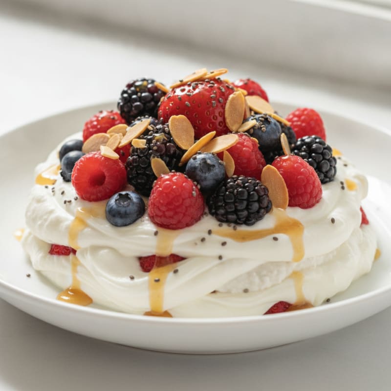 Creamy Greek Yogurt Protein Parfait with Mixed Berries and Almonds