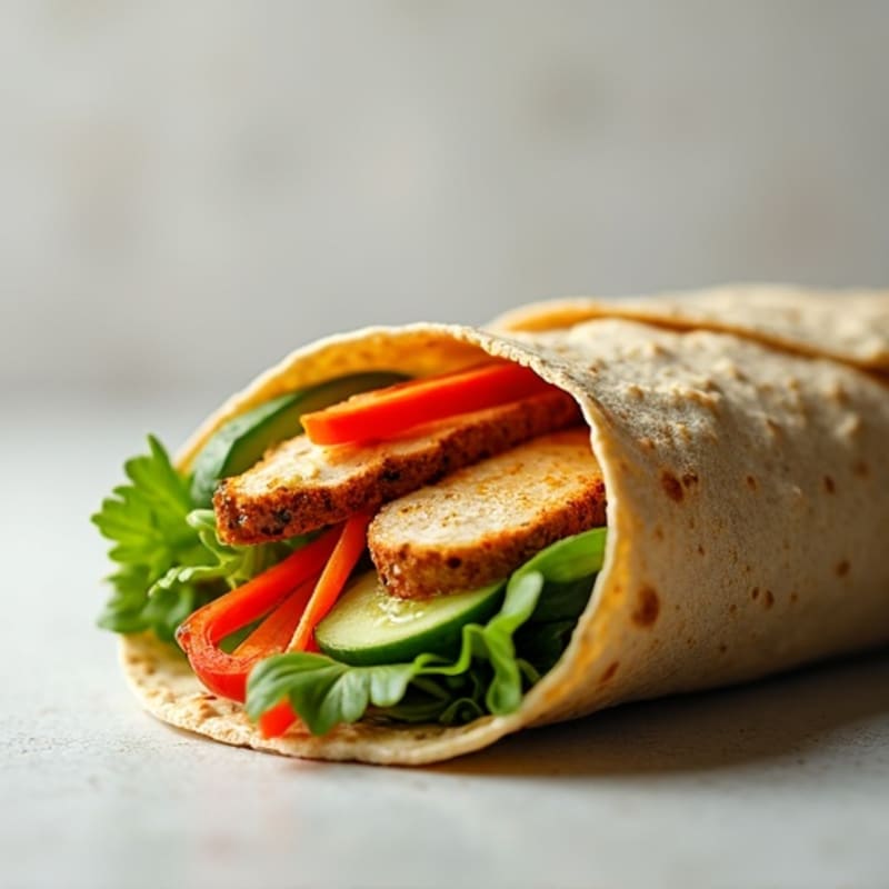 Fresh Crunchy Veggie Hummus Wrap