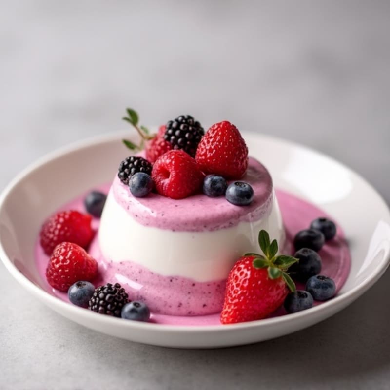 Silky Greek Yogurt Protein Mousse with Mixed Berries