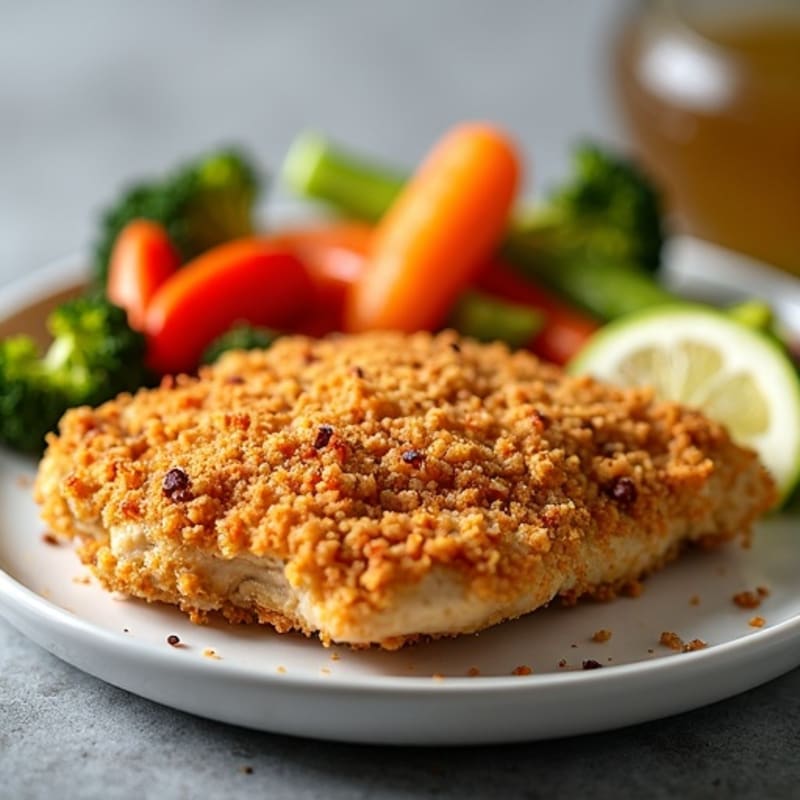 Crispy Buttermilk Baked Chicken with Roasted Vegetables
