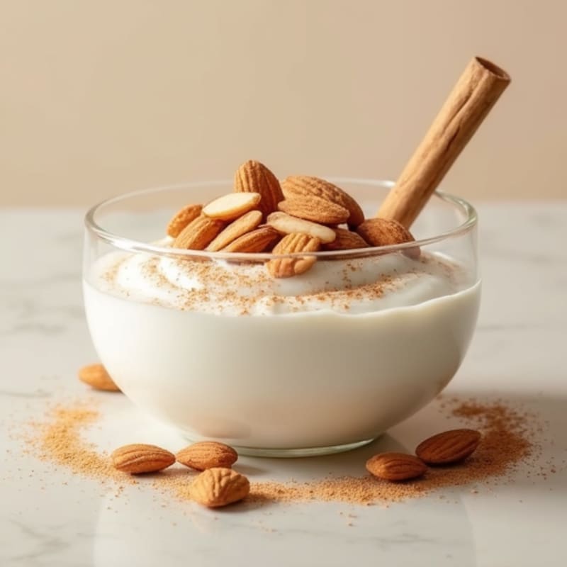 Greek Yogurt with Sliced Almonds and Cinnamon
