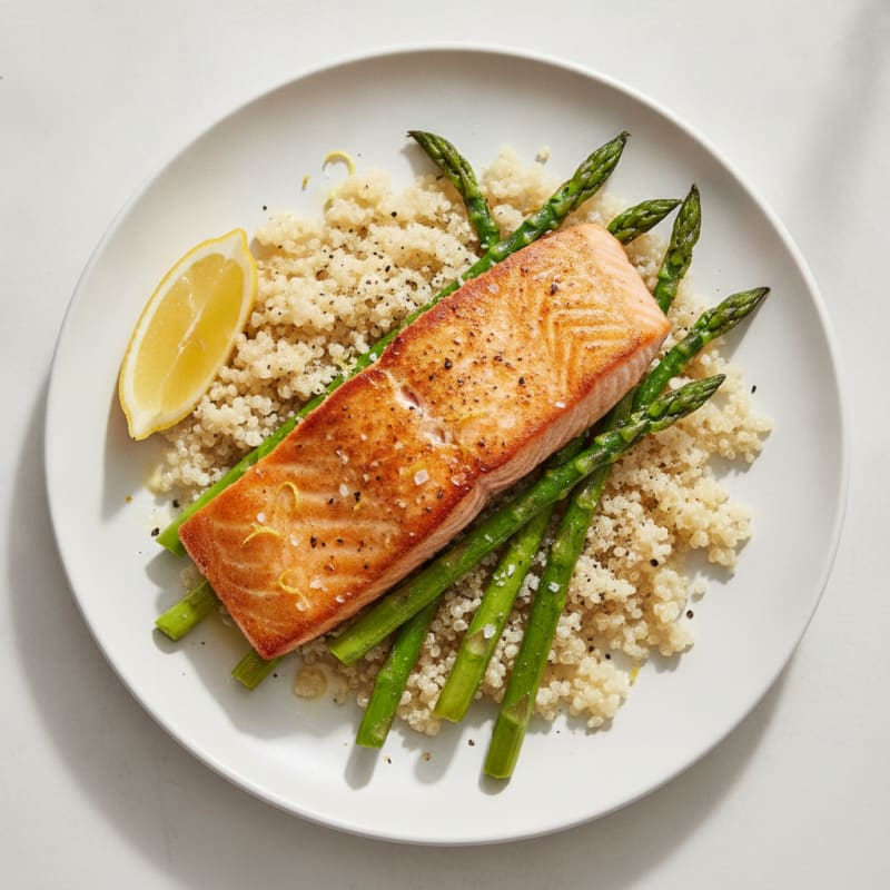 Pan-Seared Salmon with Roasted Asparagus