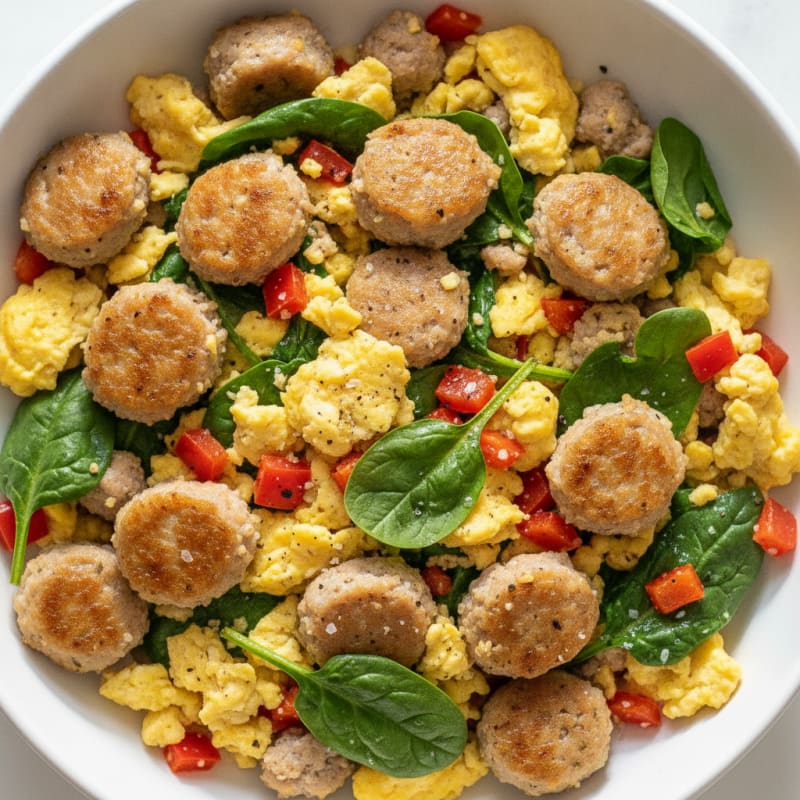 High Protein Sausage and Egg Scramble