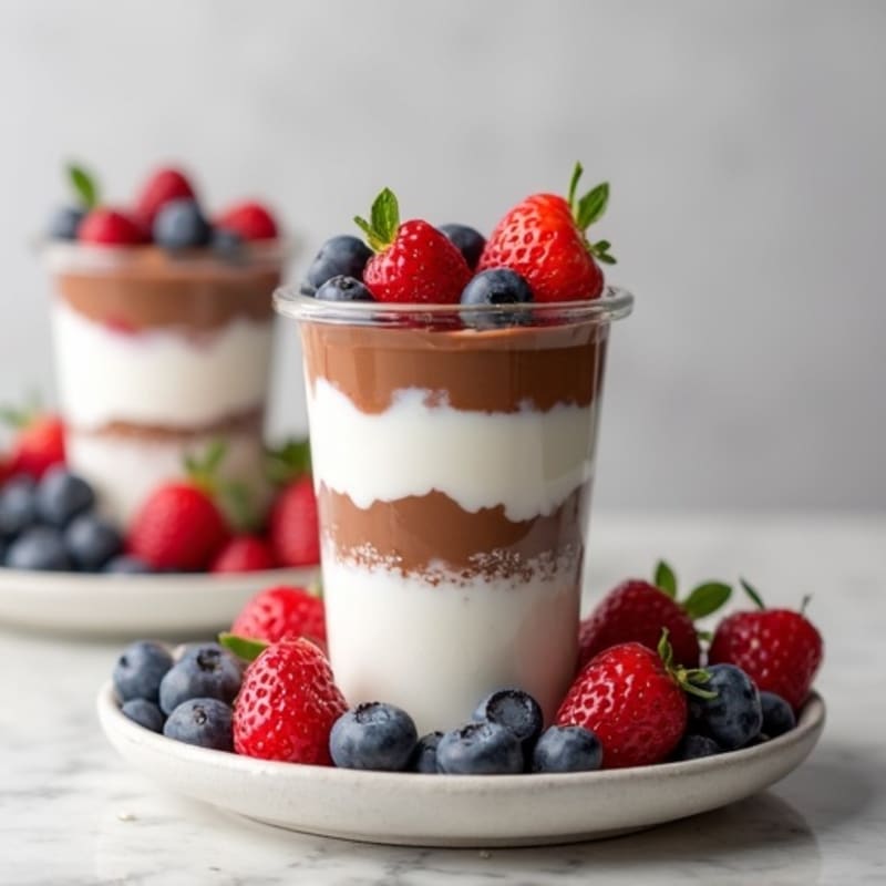 Protein Chocolate Yogurt Parfait with Oat Milk