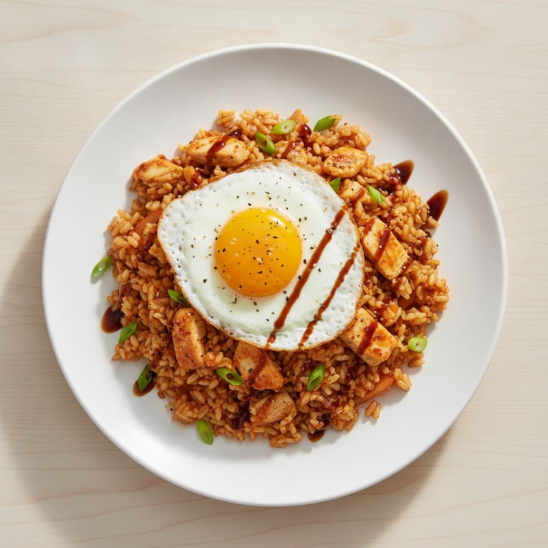 Kimchi Fried Rice with Fried Egg