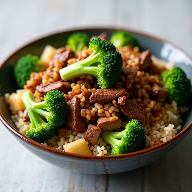 Ginger-Garlic Beef and Broccoli Rice Bowl