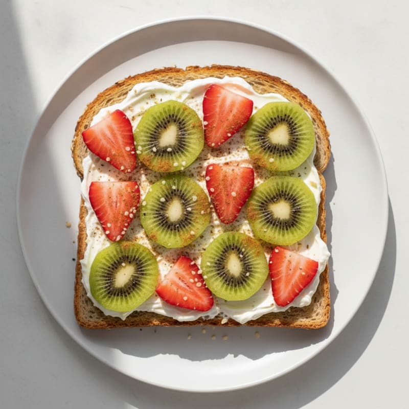 Kiwi Strawberry Cream Cheese Toast