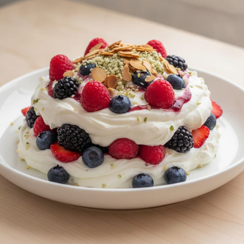 Greek Yogurt Protein Parfait with Mixed Berries