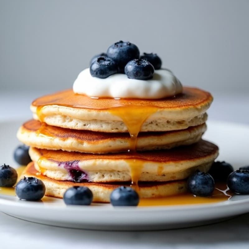 Blueberry Protein Pancakes with Greek Yogurt