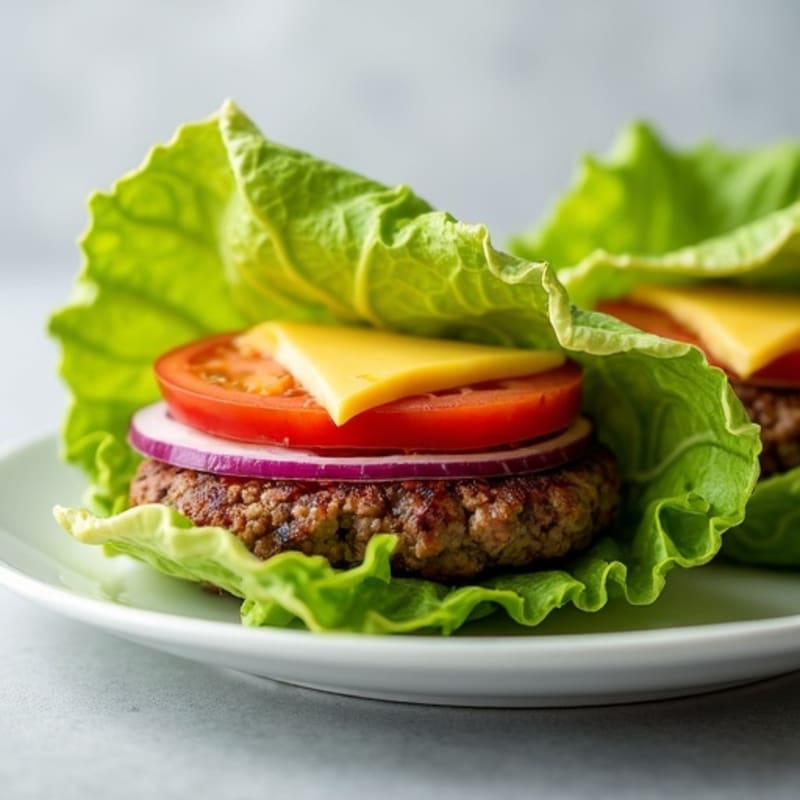 Lean Beef Burger Lettuce Wraps