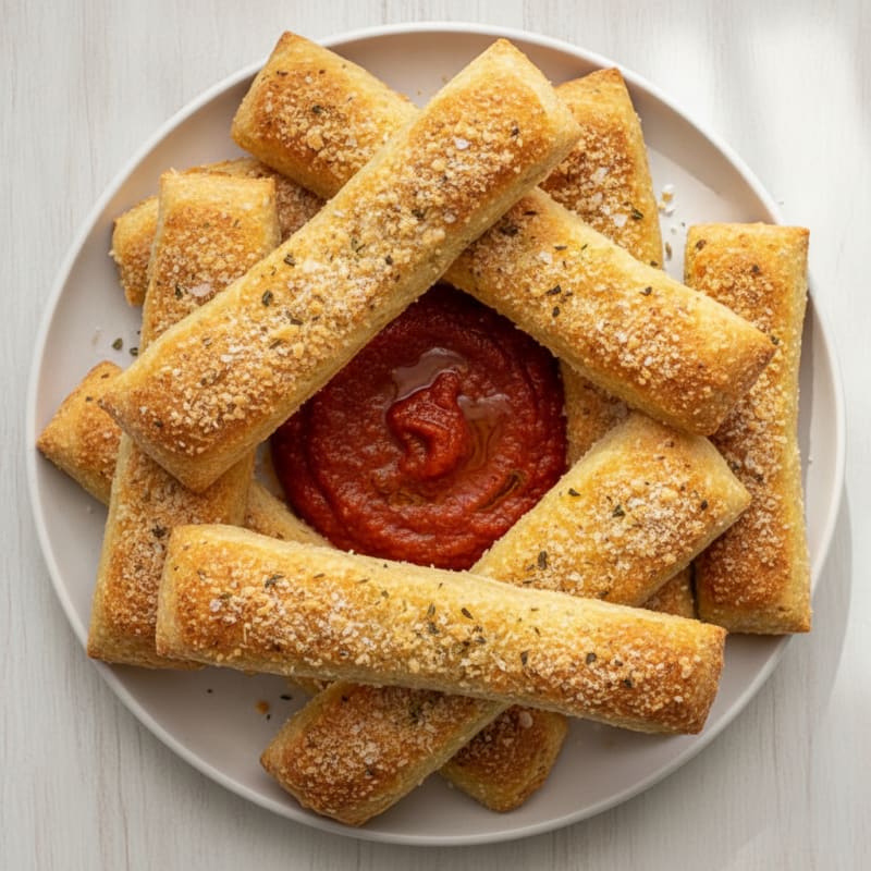 Garlic Parmesan Breadsticks with Marinara