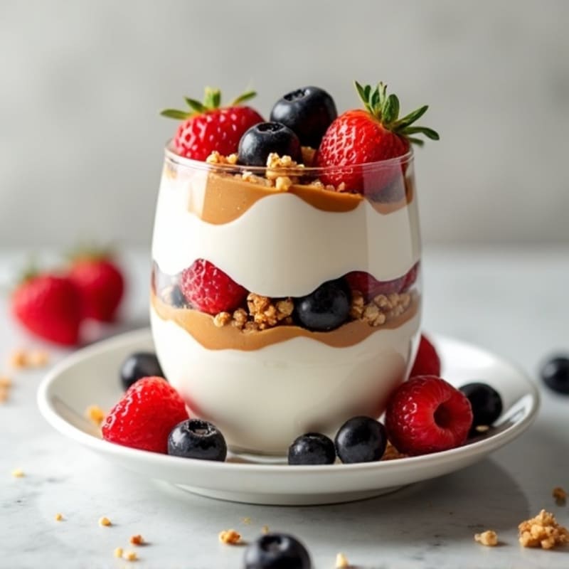 Creamy Greek Yogurt Parfait with Almond Butter and Berries