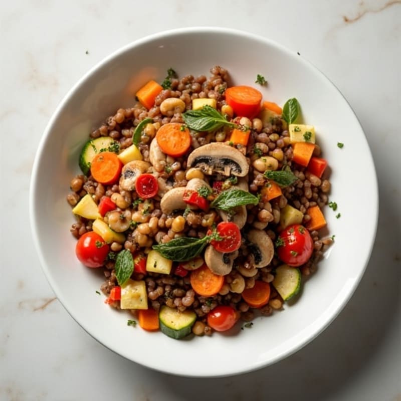 Hearty Mushroom Ragu with Herb-Roasted Vegetables
