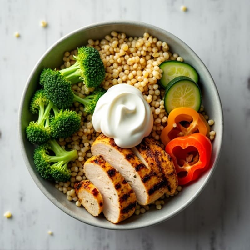 Grilled Chicken and Broccoli Bowl with Quinoa