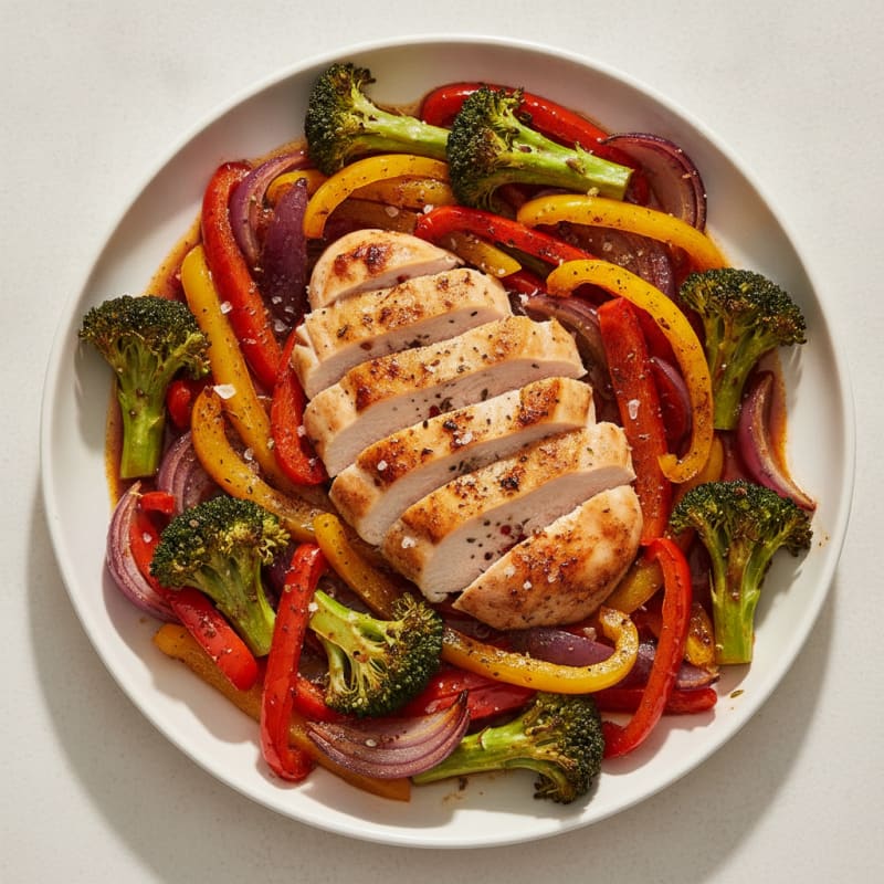 Sheet Pan Roasted Chicken and Rainbow Vegetables