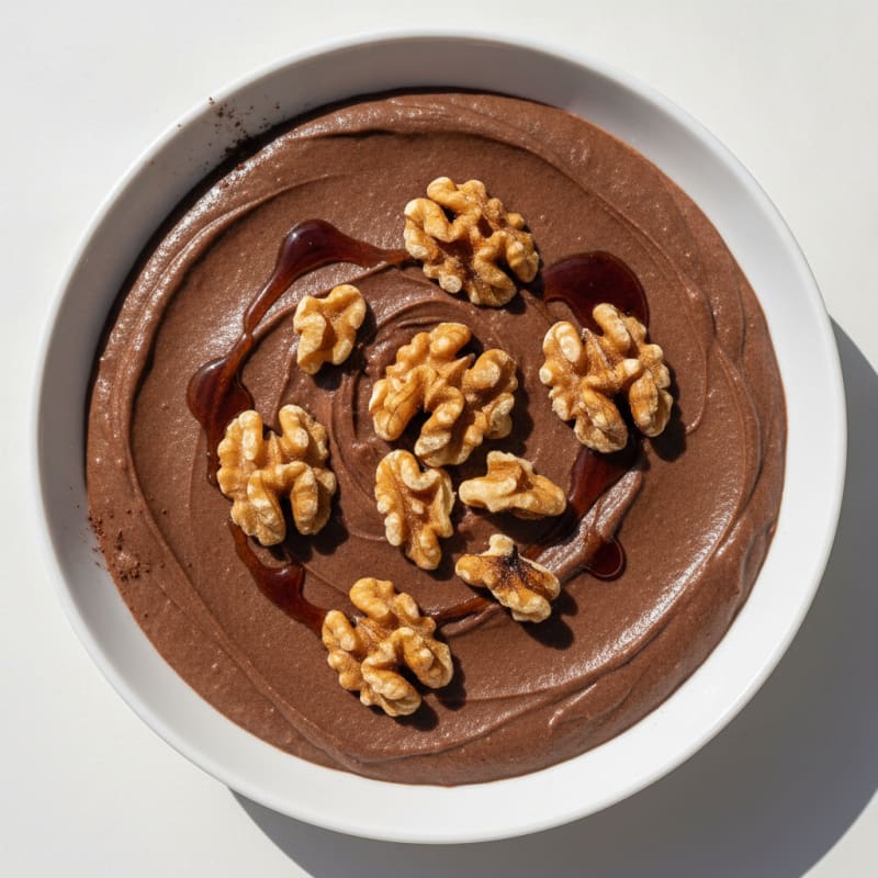 Silky Chocolate Protein Pudding with Toasted Walnuts