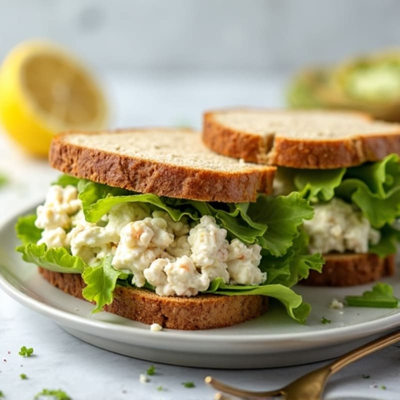 Creamy Greek Yogurt Chicken Salad Sandwiches with Crunchy Celery