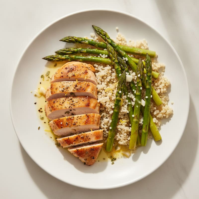 Lemon-Herb Roasted Chicken with Asparagus