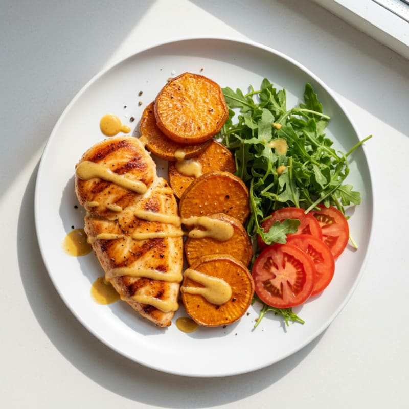 Sweet Potato Chicken Sandwich with Honey-Mustard
