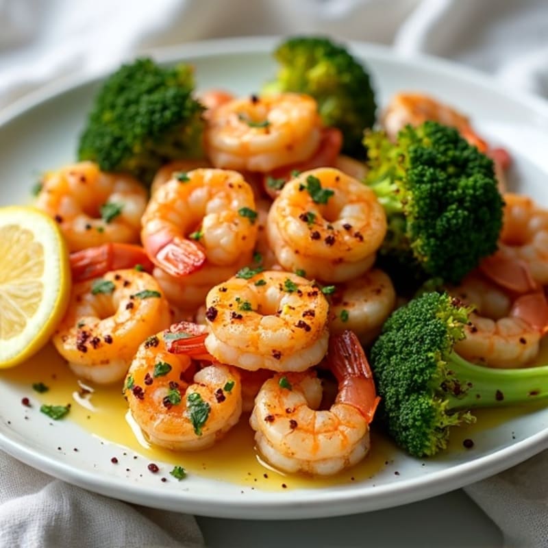 Sheet Pan Roasted Lemon Garlic Shrimp with Crispy Broccoli