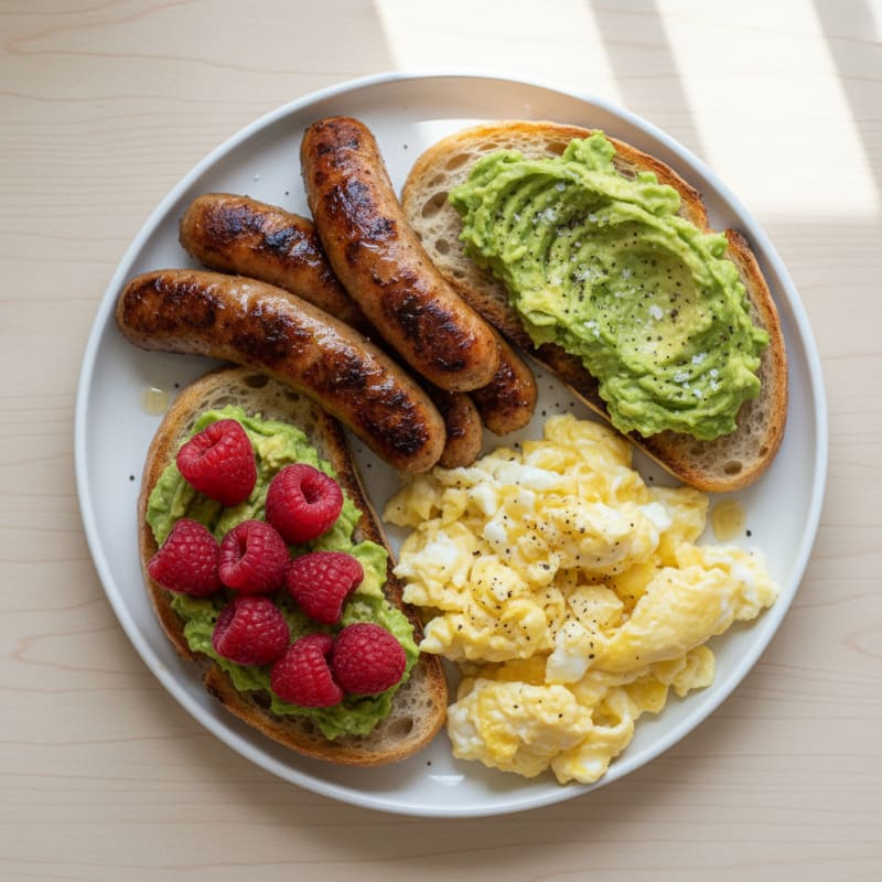 Chicken Sausage and Egg Sourdough Platter