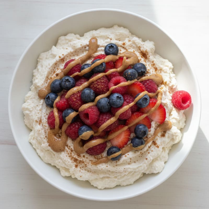Silky Greek Yogurt Protein Pudding with Mixed Berries