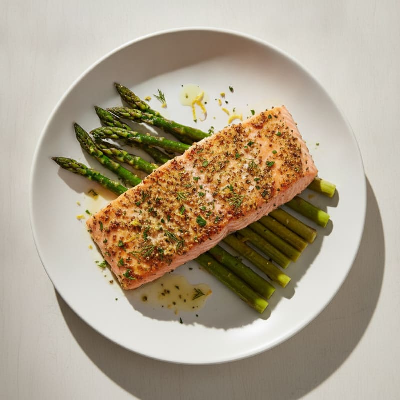 Herb-Crusted Salmon with Roasted Asparagus