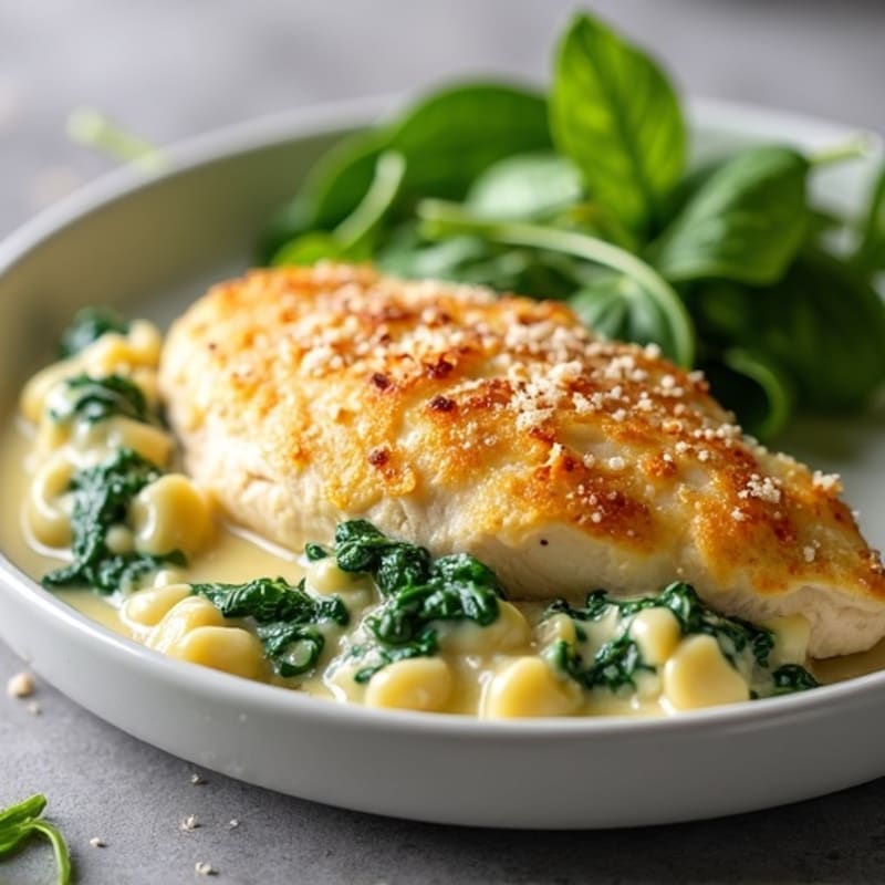 Creamy Spinach Artichoke Chicken Bake