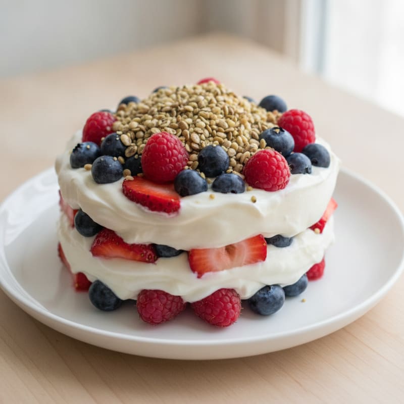 Greek Yogurt Protein Parfait with Mixed Berries
