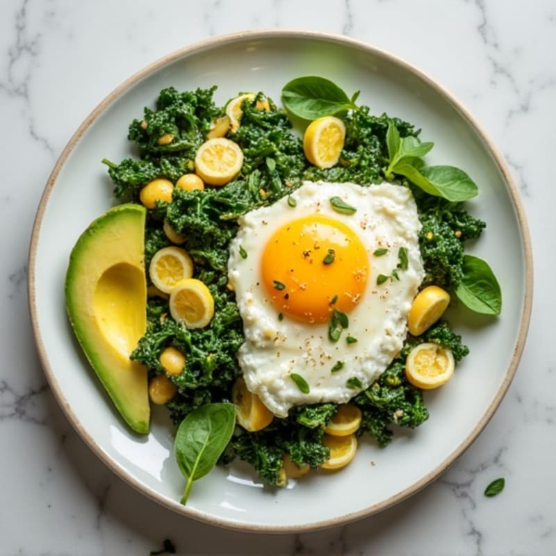 Egg White Spinach Scramble with Cottage Cheese