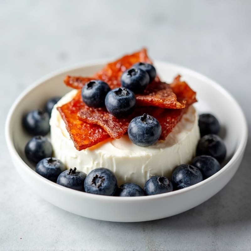 Cottage Cheese with Lean Beef Jerky and Blueberries