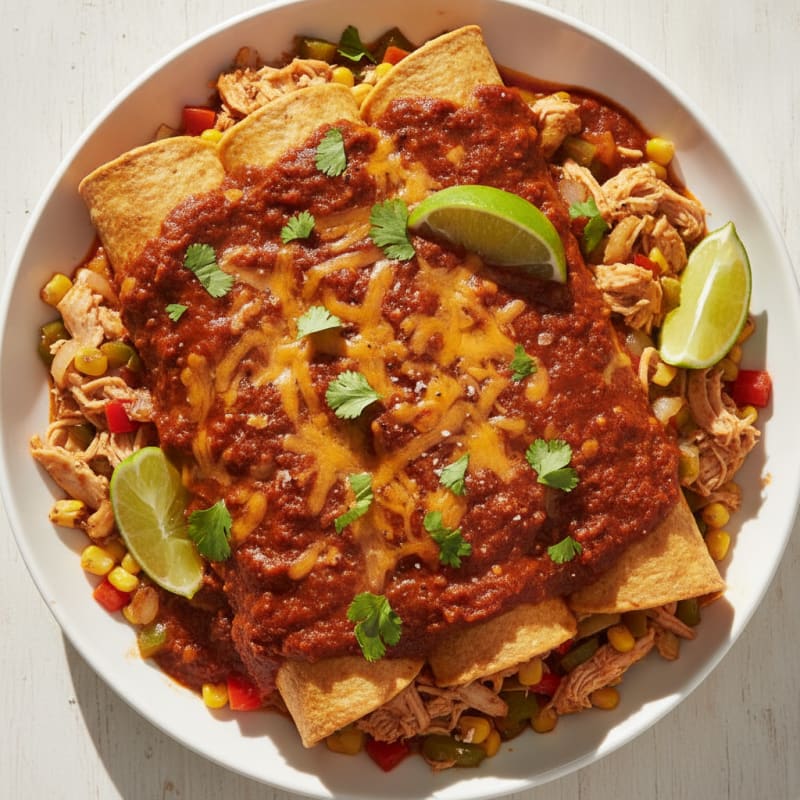 Chicken Enchiladas with Ancho Chili Sauce