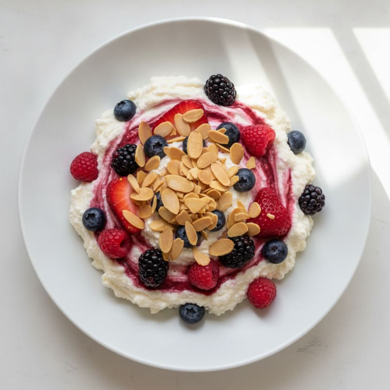 Creamy Greek Yogurt Protein Mousse with Mixed Berries