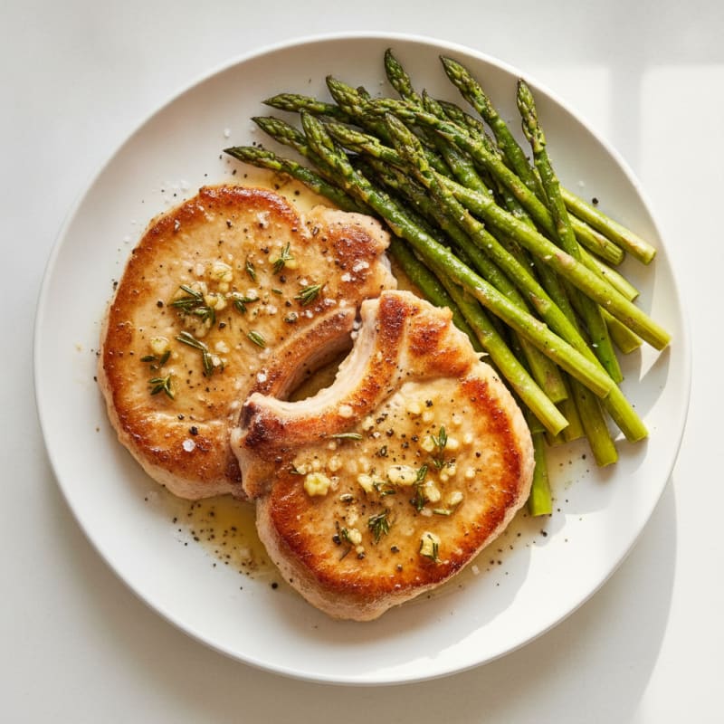 Pan-Seared Turkey Chops with Garlic-Herb Butter