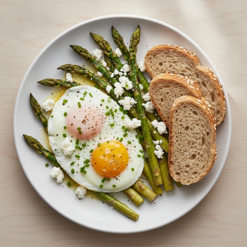 Baked Eggs with Roasted Asparagus