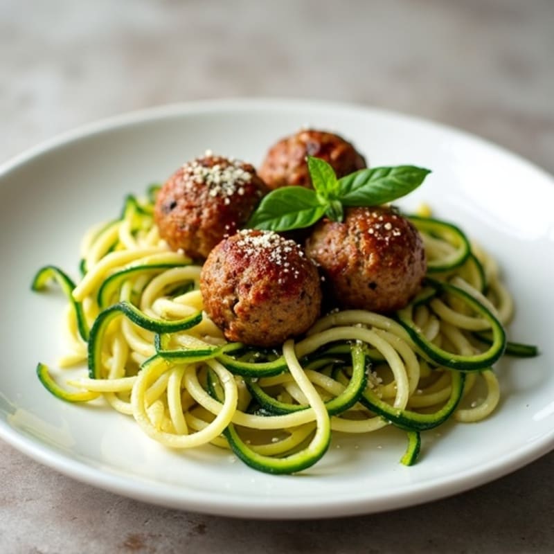 Lean Turkey Meatballs with Zucchini Noodles