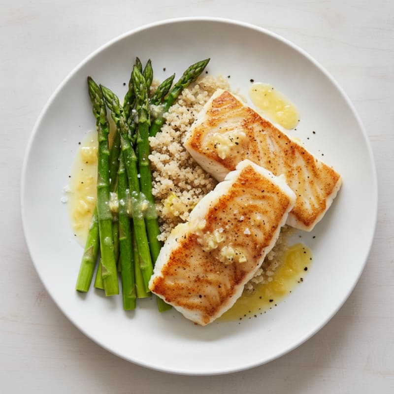 Pan-Seared Cod with Roasted Asparagus